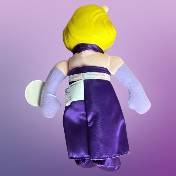 NWT Vintage 1991 MISS PIGGY Doll Purple Dress Soft Body Vinyl Head Jim Henson 7” - Picture 5 of 6
